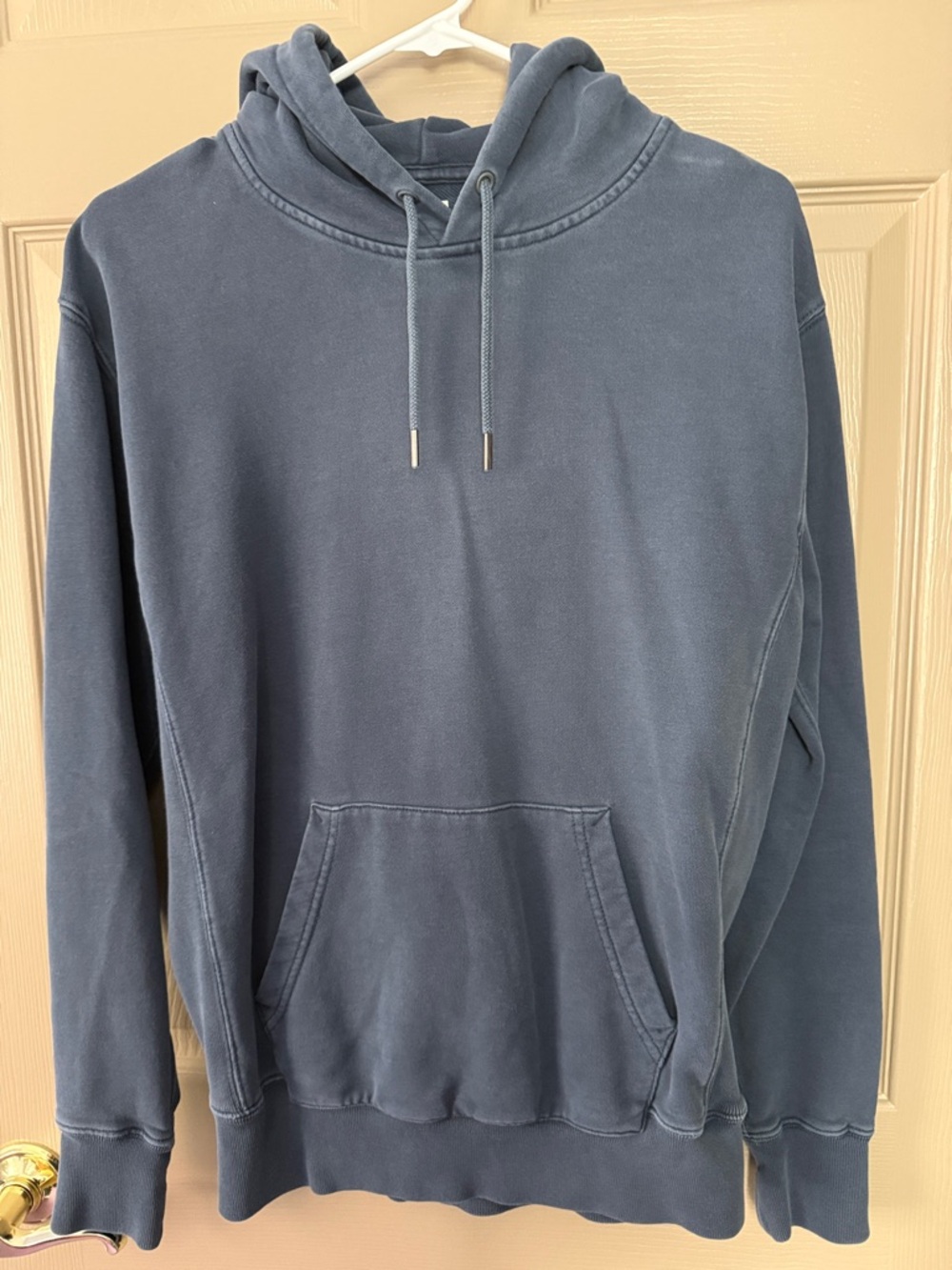 J. Crew Men's Washed Blue Pullover Hoodie